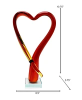 Dale Tiffany 13.75" Opus Heart Art Glass Sculpture