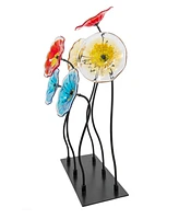 Dale Tiffany 32" Flower Garden Art Glass Sculpture