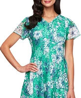 Sl Fashions Women's Printed Lace A-Line Dress