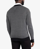 X-Ray Men's Herringbone Cardigan Sweater