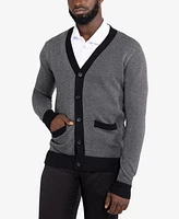 X-Ray Men's Herringbone Cardigan Sweater