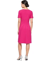 Sl Fashions Women's Pleated A-Line Dress