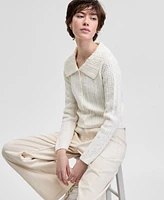 And Now This Women's Collared Cable Cardigan, Exclusively at Macy's