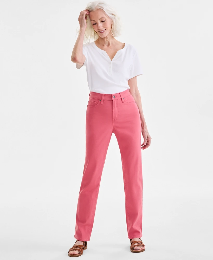 Style & Co Women's Straight-Leg High Rise Jeans