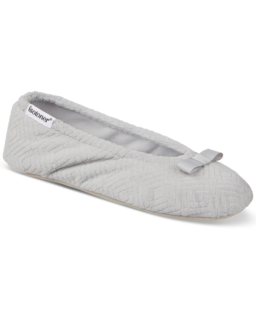 Isotoner Signature Women's Gemma Microterry Ballerina Slippers