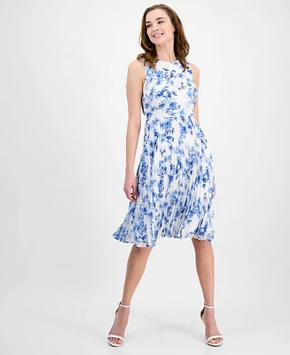 Anne Klein Women's Sleeveless Floral Fit & Flare Dress