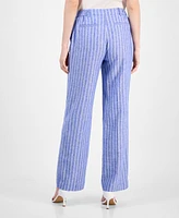 Anne Klein Women's Striped Creased Straight-Leg Pants