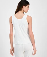 Anne Klein Women's Sequin Double-Scoop Sleeveless Tank