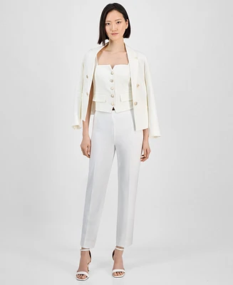 Anne Klein Petite Pull-On Mid-Rise Hollywood-Waist Pants