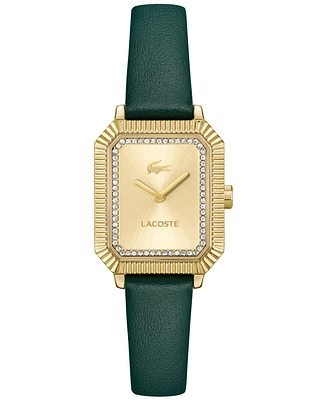 Lacoste Women's Parisienne Green Leather Strap Watch, 28.3 x 20.7mm