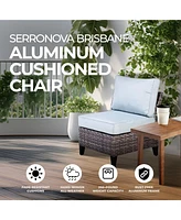 Four Seasons Courtyard Serronova Brisbane Aluminum Cushioned Chair, Light Gray