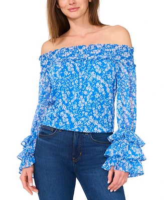 CeCe Women's Ruffled Long-Sleeve Off-the-Shoulder Blouse