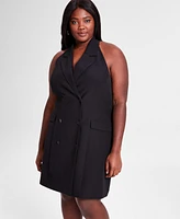 Bar Iii Trendy Plus Halter Sleeveless Blazer Dress, Exclusively at Macy's
