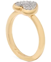 Kate Spade New York Gold-Tone Cubic Zirconia Pave Heart Ring