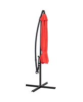 9.5-Foot Cantilever Umbrella with Air Vent, Cross Base, and Crank - and