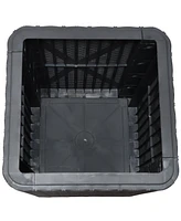 Sunnydaze Decor 11.5-Gallon Deck Storage Box with Flat Top and Faux Rattan Design - Phantom Gray