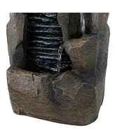 Sunnydaze Decor Stony Rock 11-Inch Indoor Tabletop Fountain - Electric Submersible Fountain with Adjustable Flow