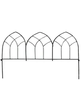 Sunnydaze Decor Narbonne 9' Set of 5 Steel Decorative Garden Fence Panels - 23" W x 17" H Per Panel - Black