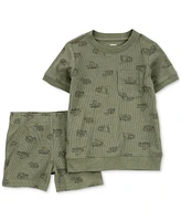 Carter's Toddler Boys Construction Shirt & Shorts, 2-Piece Set