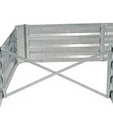 11.75" H Raised Metal Garden Bed - Galvanized Raised Garden Bed Outdoor for Vegetables and Flowers - Brown - L-Shaped