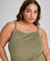 And Now This Plus Square-Neck Ribbed Tank Top