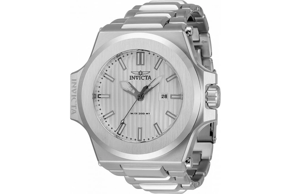 Invicta Men's 34729 Akula Quartz 3 Hand Silver Dial Watch