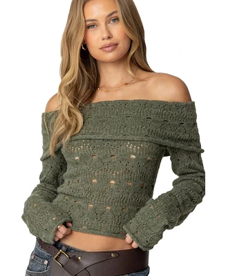 Edikted Women's Kenna Fold Over Knit Top