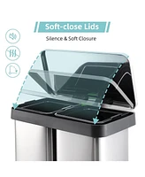 gaomon 2 x 9.5 Gal (36L+36L) Trash Can, Dual Compartments Garbage Can
