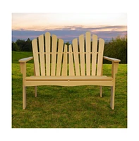 Slickblue Outdoor Garden Bench Loveseat in Beeswax Finish for Comfortable and Elegant Seating