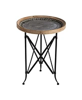 Slickblue Classic Round Side Table with Wood Top Timeless and Elegant Accent for Living Room or Bedroom