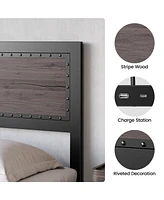 gaomon Full Size Bed Frame with Headboard