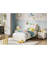 gaomon Twin Size Bed Frames with Storage Headboard