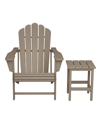 WestinTrends Outdoor Patio Hdpe Adirondack Chair With Cup Holder and Table Set