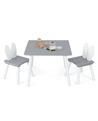 Gouun Kids 3 Pieces Table and Chairs Set for Arts Crafts Snack Time