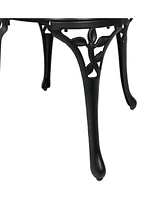 Sunnydaze Decor 3-Piece Black Outdoor Cast Aluminum Patio Bistro Set