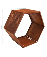 Outdoor Hexagon Heavy-Duty Firewood Log Rack - Honeycomb Design - Cold-Rolled Steel Construction
