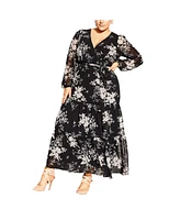 City Chic Plus Size Bouquet Maxi Dress