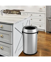 gaomon Open Top Trash Can 65L / 17Gal Commercial Grade Heavy Duty Brushed Stainless Steel