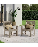 WestinTrends Outdoor Patio Hdpe Adirondack Dining Arm Chairs (Set of