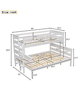 Boyel Living Wood Twin Xl over Queen Bunk Bed with Ladder