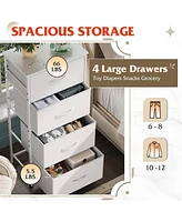 Wlive Dresser with 4 Drawers Fabric Storage Tower Organizer Unit for Bedroom Hallway Entryway Closets Sturdy Steel Frame Wood Top Easy Pull Handle