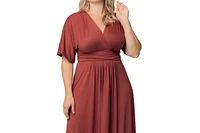 Kiyonna Women's Plus Size Vienna Kimono Sleeve Long Maxi Dress