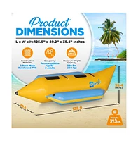 SereneLife 2-Person Inflatable Banana Boat, With Foot Pump & Repair Kit