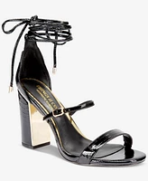 Things Ii Come Women's Kaysee Luxurious Block-Heel Strappy Dress Sandals