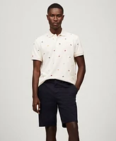 Tommy Hilfiger Men's Regular Fit Allover Flag Polo Shirt