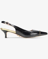 Things Ii Come Women's Julee Luxurious Pointy-Toe Slingback Kitten Heel Pump