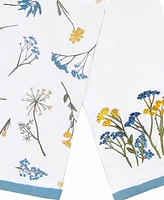 Lenox Wildflowers Printed & Embroidered Kitchen Towels, Set of 2