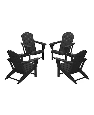 WestinTrends Outdoor Patio Hdpe Adirondack Chairs With Cup Holders (Set of