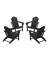 WestinTrends Outdoor Patio Hdpe Adirondack Chairs With Cup Holders (Set of