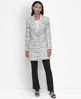 Dkny Women's Tweed Notch-Collar One-Button Long Blazer